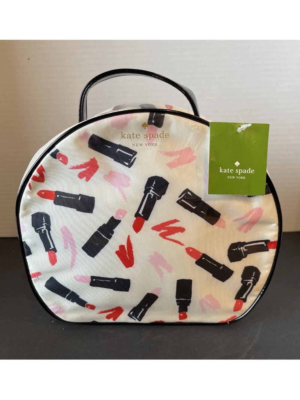 kate spade Lipstick Print Cosmetic Case - White, Black, Red, Pink
